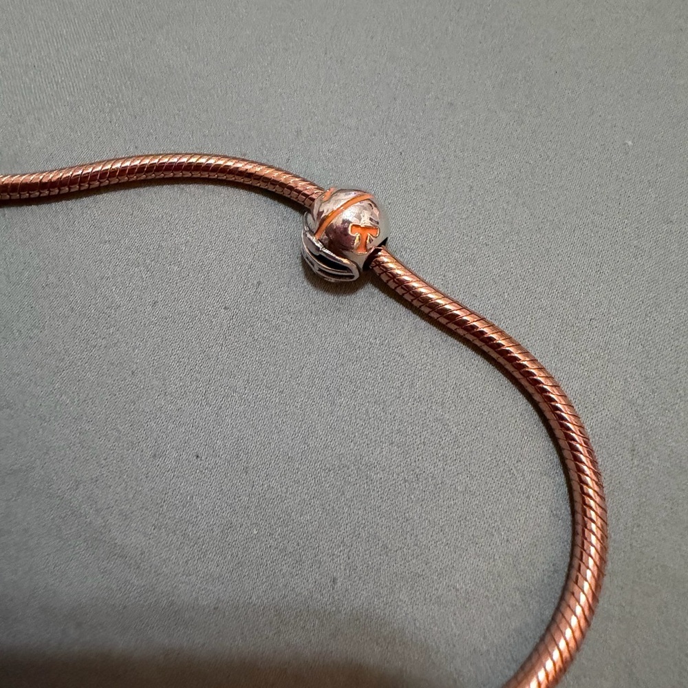 Silver and Orange University Of Tennessee UT Football Helmet Charm - Picture 5 of 5
